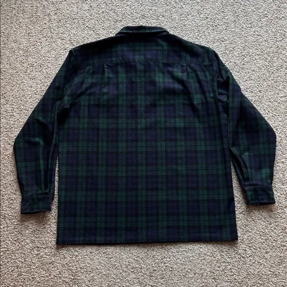 Pendleton Original Board Shirt Authentic Black Watch Tartan Wool Loop Collar XL - Picture 10 of 12